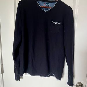 Charleston Threads Men’s Pullover Sweater Dark Blue 100% Cotton V-neck Sz M